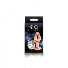 Load image into Gallery viewer, Rear Assets Plug - Rose Gold & Clear Circle Gem